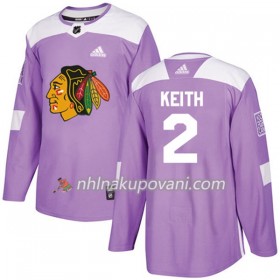 Chicago Blackhawks Dresy Duncan Keith 2 Adidas 2017-2018 Nachová Fights Cancer Practice Authentic - Pánské